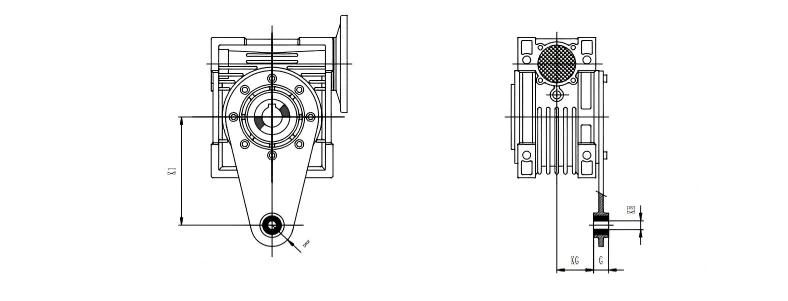 Torque arm for NMRV worm reducer shaft-mount installation
